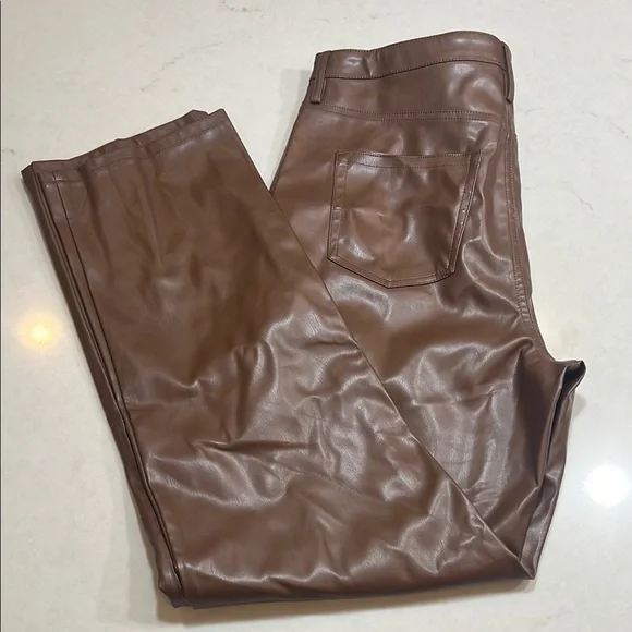 Brown Leather Pants - Picture 3 of 4